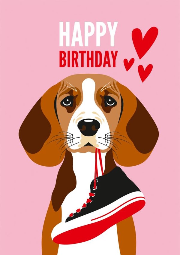 Beagle Dog Birthday Card created by Diva Doodle Designs