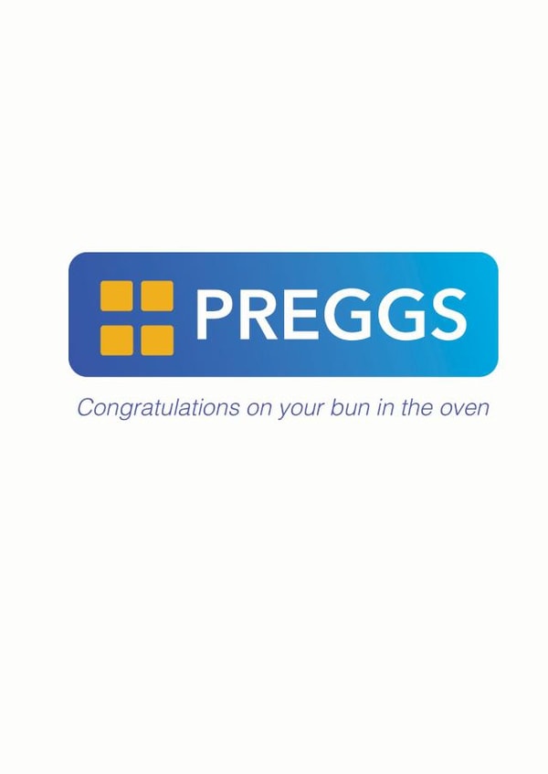 Preggs: Pregnant and Greggs Congratulations Card created by Blueberry Unicorns