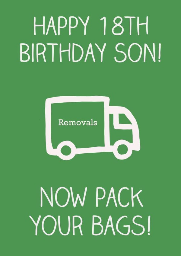 18th removals Birthday Card 18195 created by IWB Designs