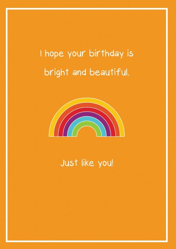 Heartfelt Birthday Card - Bright And Beautiful - Rainbow created by T & Belle Design