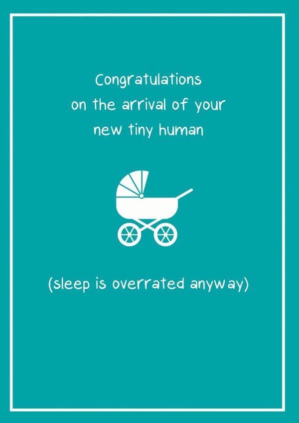 sleep overrated New Baby Card 18694 created by T & Belle Design