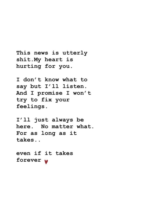 Bereavement - This news is utterly shit - I’ll always be here created by Sam Bratby Art 