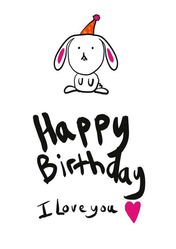 cute bunny Birthday Card 18740 created by FASNASTIC LTD.