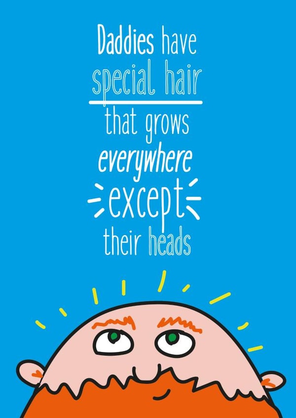 Special hair Father's Day card created by Lilypops & Me