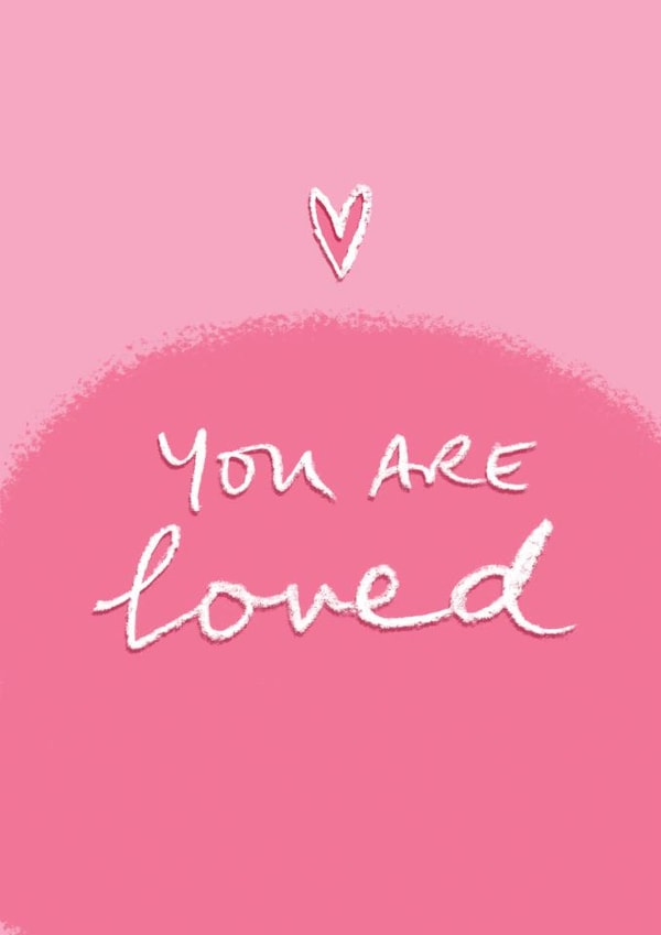 You Are Loved Pink Heart card created by Tilly Bean Loves