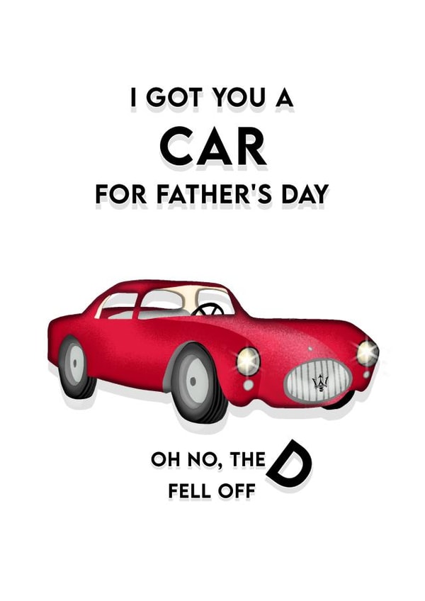 Car Father Father's Day Card 18786 created by Treacle Bum