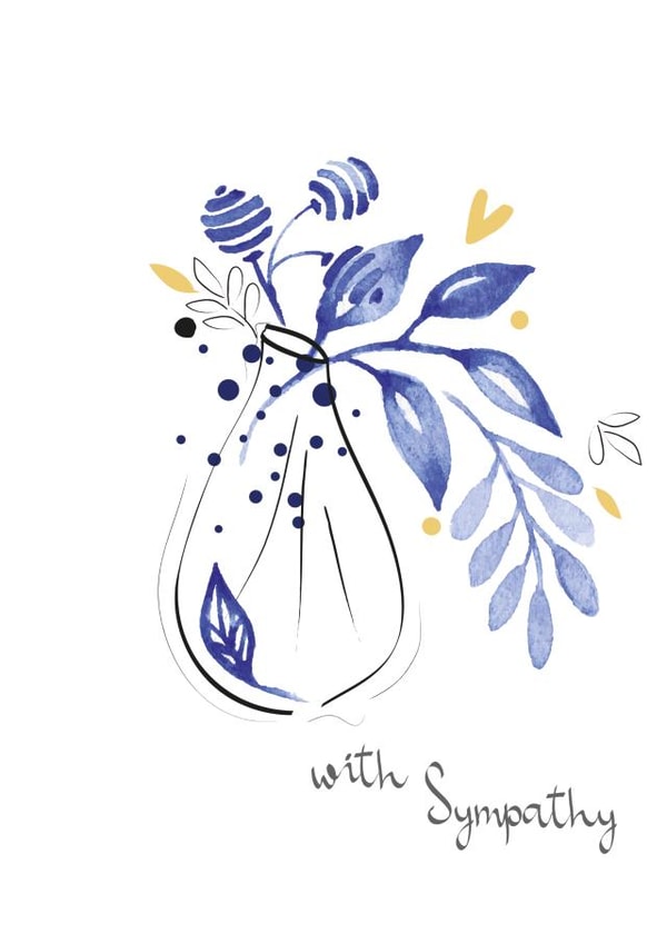 Blue Foliage and Berries Sympathy Card created by SABIVO Design by Sabina