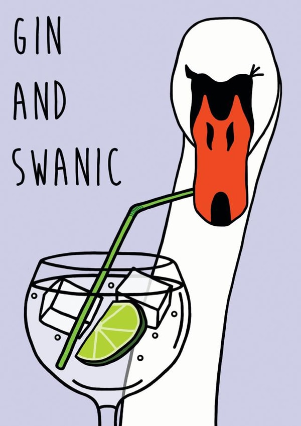 gin and tonic gin and swanic Birthday Card 18791 created by Holly Collective