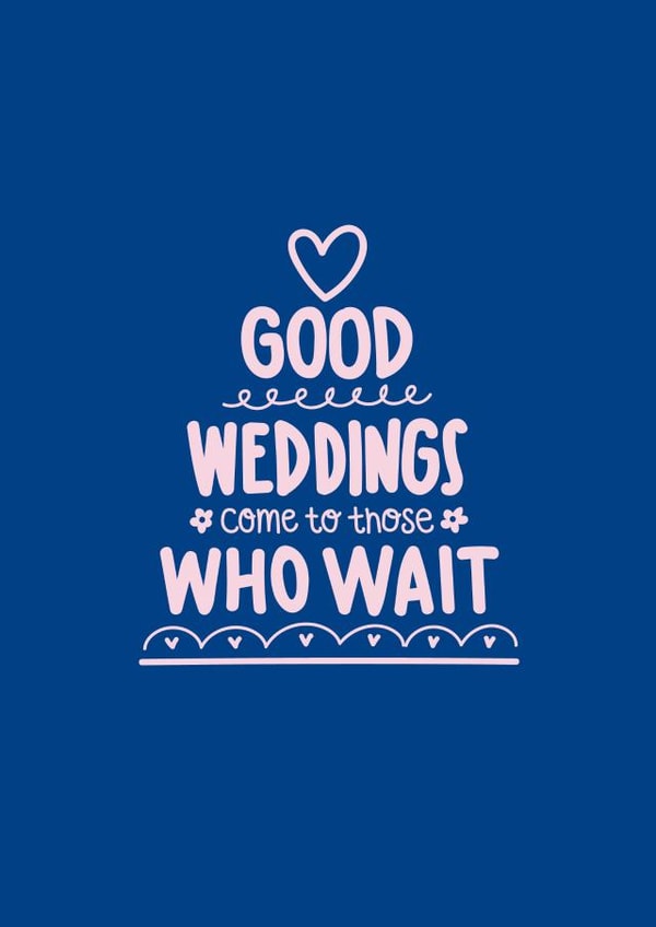 Wedding postponed - Blue with heart created by Squaire
