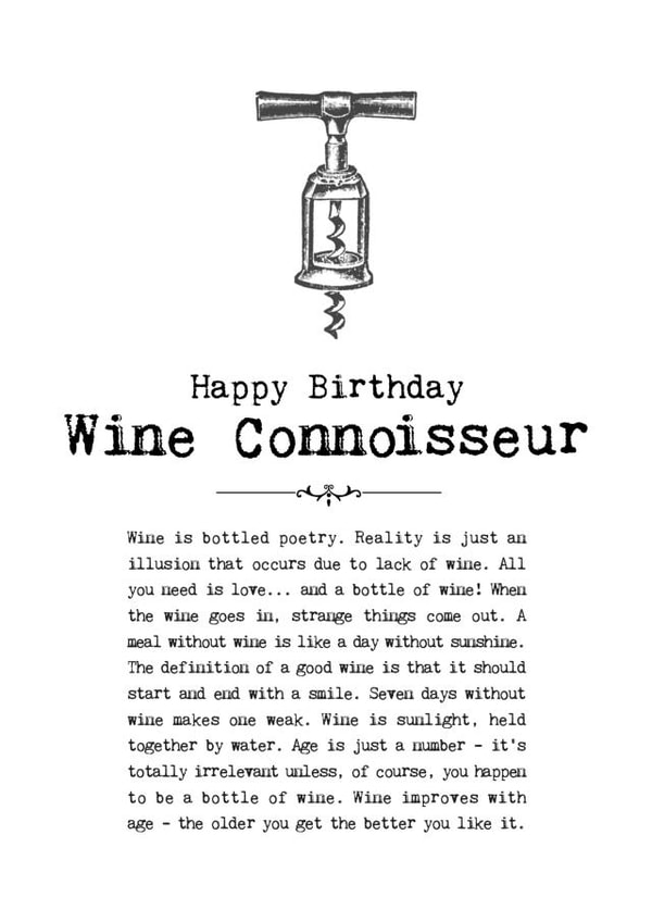 Happy Birthday Wine Connoisseur created by Coulson Macleod