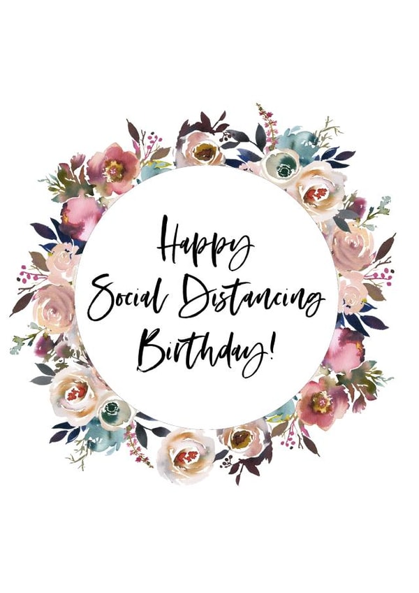 social distancing Birthday Card 41877 created by Little Paperie