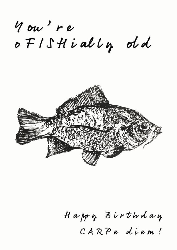 O-FISH-ially old birthday card created by Pickalily Card Creations
