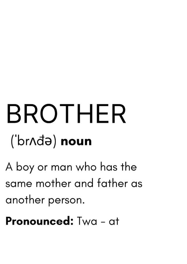 brother twat Birthday Card 14902 created by original fox designs