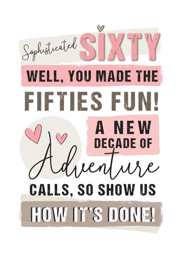 Sophisticated Sixty birthday card created by Mad Philomena