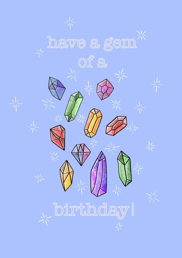 Gem crystal Birthday Card 18725 created by Dizzie Bee UK