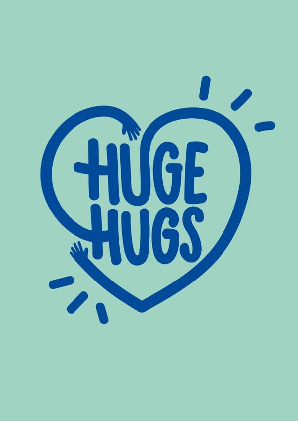 Huge Hugs Heart Thinking of you Card 16978 created by Squaire