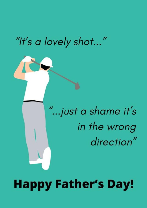 Lovely shot Golf Father's day card created by RAH