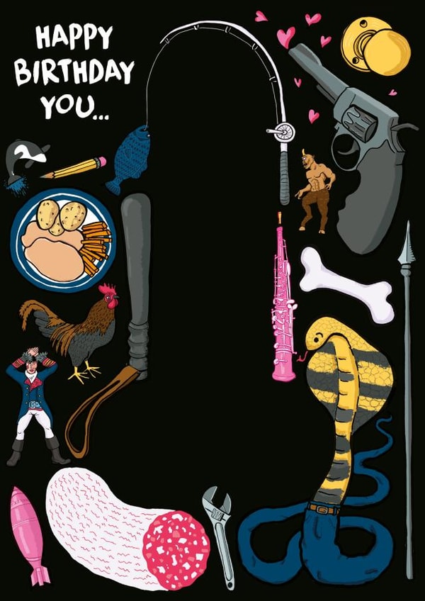 todger trouser snake Card 43587 created by Dan The Scribbler