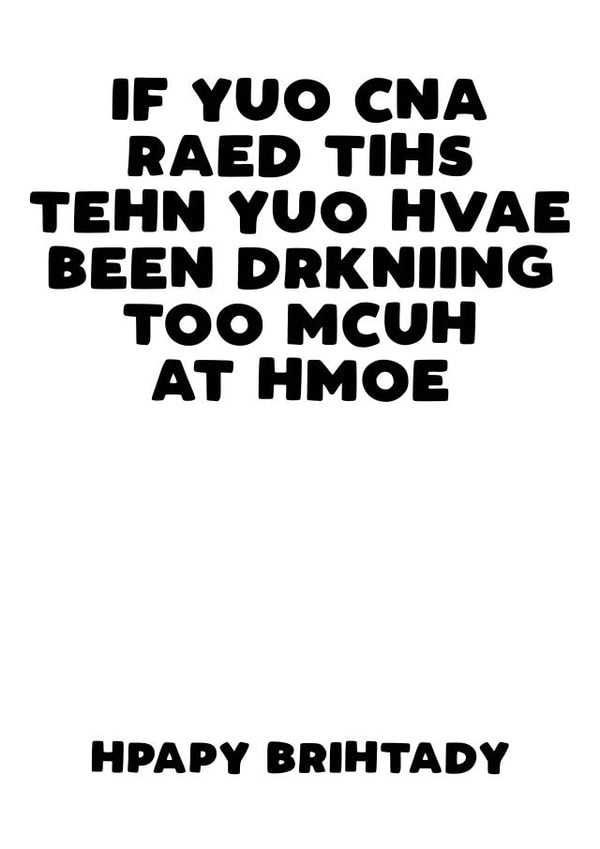 drinking too much Birthday Card 30595 created by Filthy Sentiments