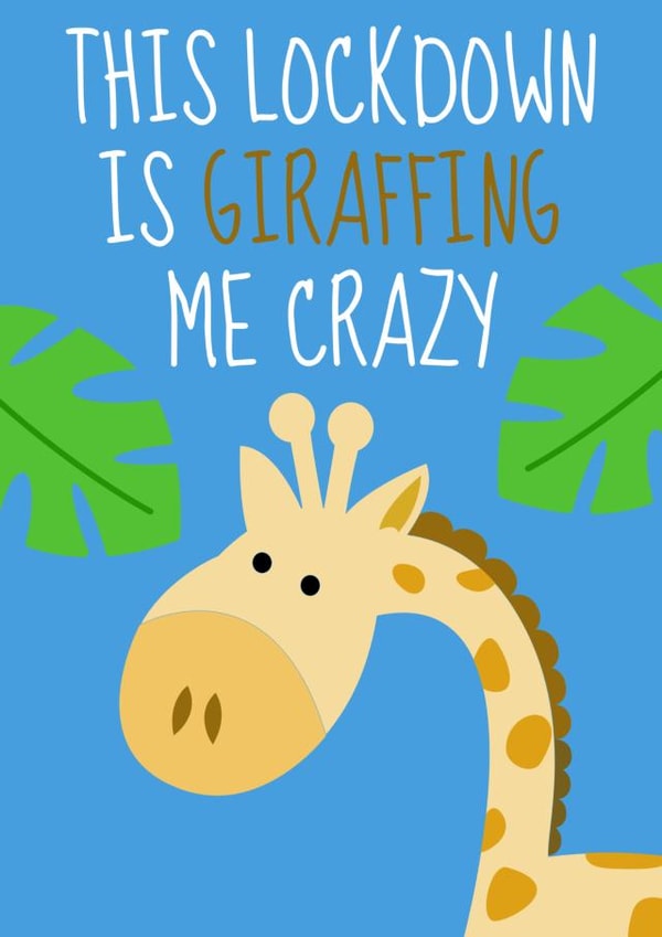 lockdown giraffe Birthday Card 41844 created by Ava Smith