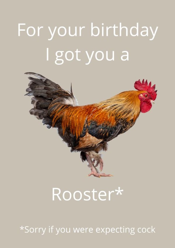 Cock Rooster Birthday Card 29086 created by The Happy Bee