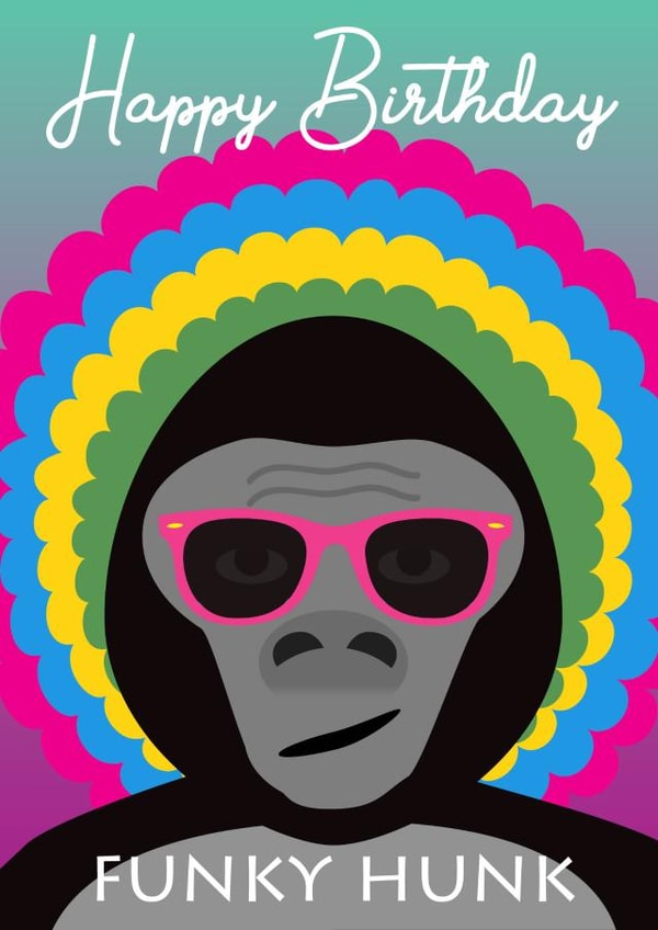 gorilla hunk Birthday Card 19068 created by Leanne Creative
