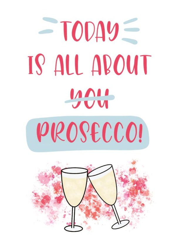 Prosecco drink Birthday Card 16403 created by Created by joy