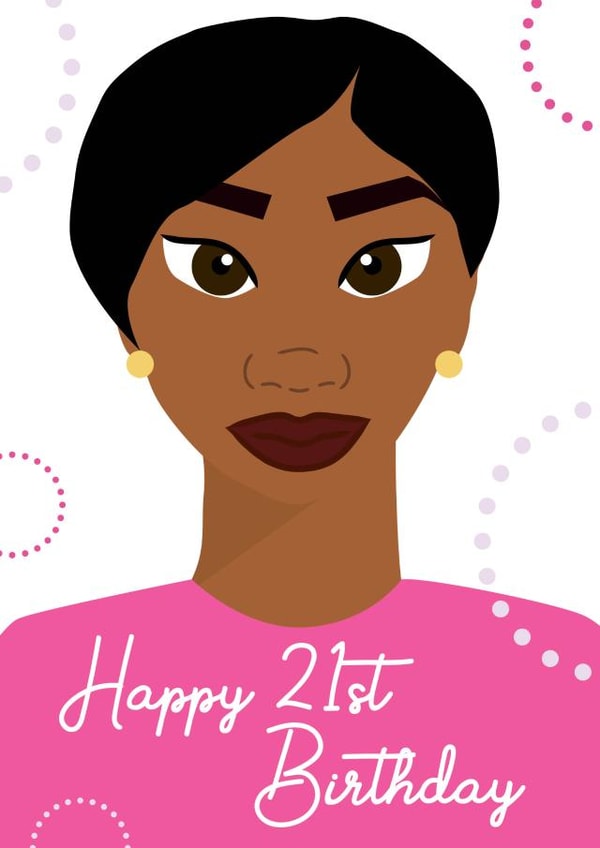 black girl pink Birthday Card 19073 created by Leanne Creative