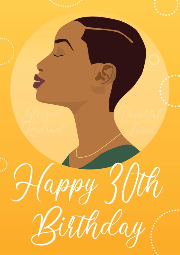 black woman thirty Birthday Card 19075 created by Leanne Creative
