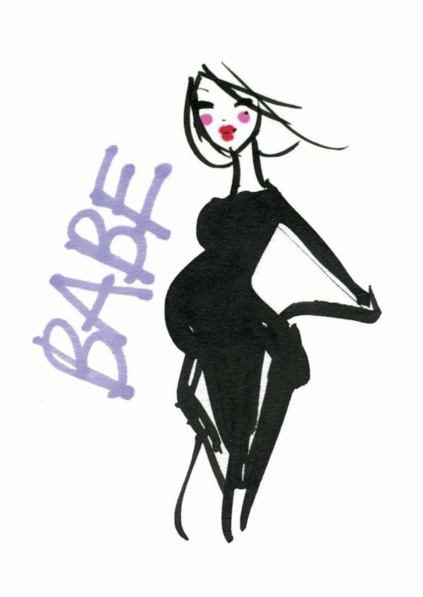 babe pregnant Pregnancy Card 19102 created by Miss Magpie Fashion Spy