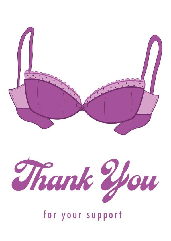 Thank You Bras Thank You Card 18029 created by Alice Johnson Designs