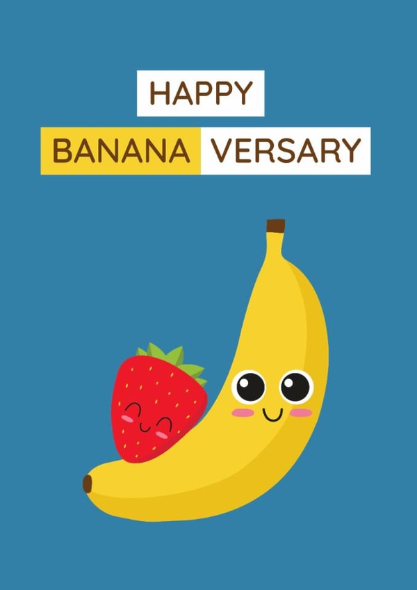 banana pun Anniversary Card 7665 created by Sunnyside Design