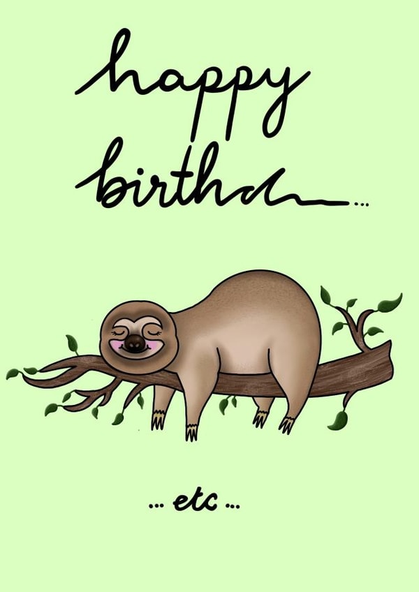 happy birthday sloth Card 43785 created by Shivani