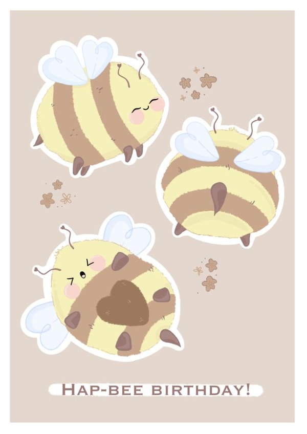 bee pun Card 42021 created by Fikaa Illustrations 
