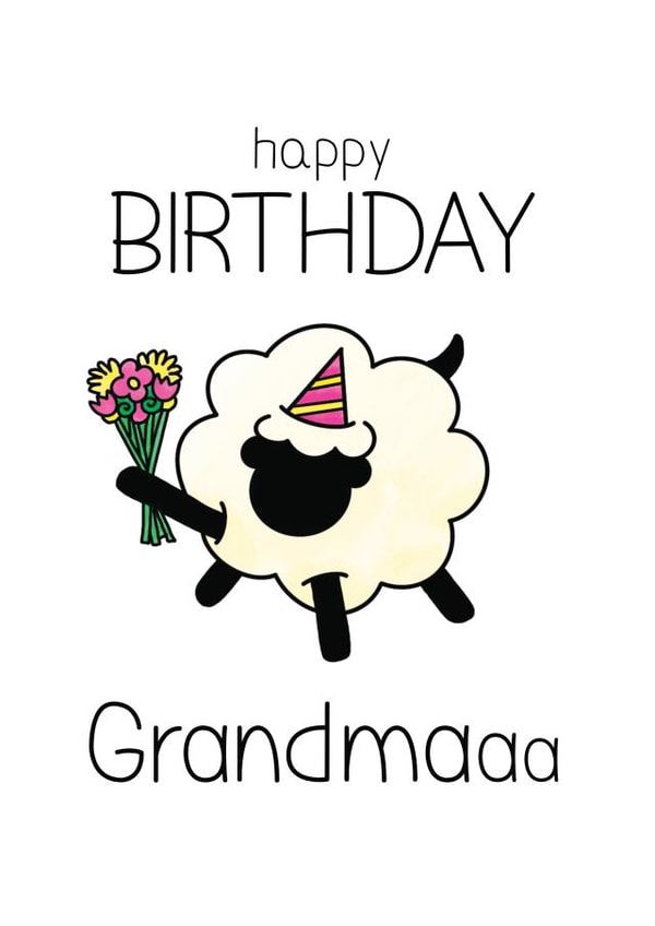 Flowers for Grandmaaa sheep birthday card created by Bev O'Connor || @oconnordesign