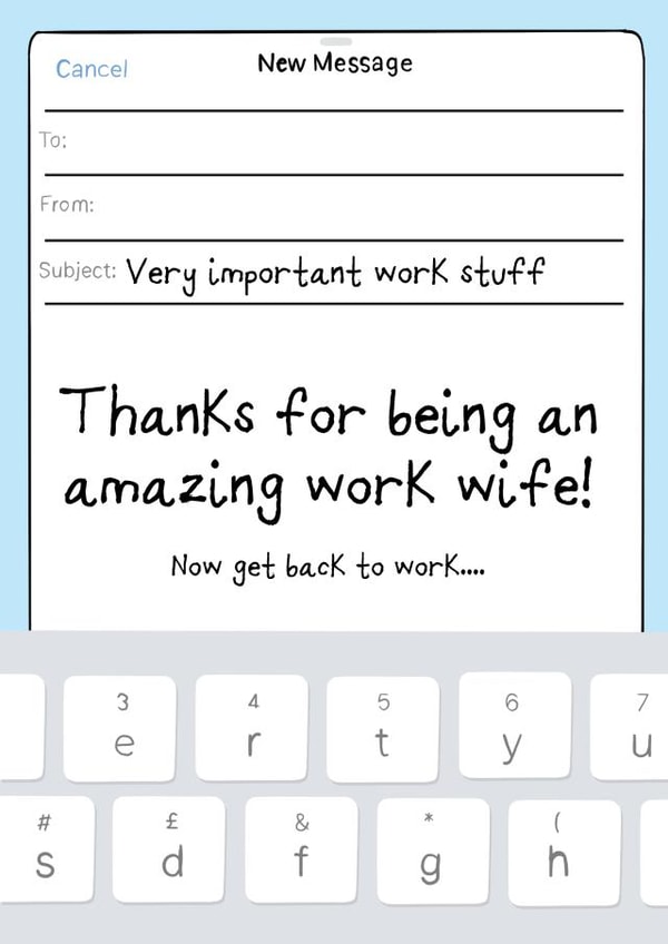 Work wife card created by No-me illustrations