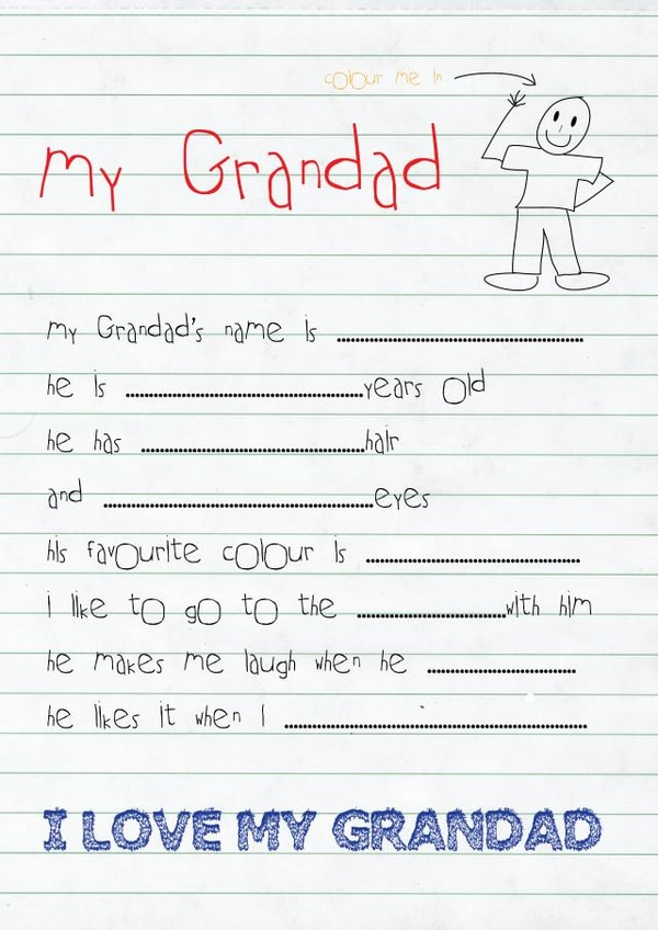 I love my Grandad DIY card created by Ilka Dickens