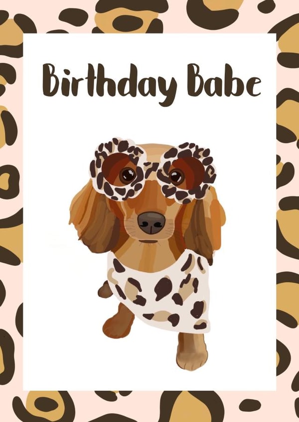 Dachshund sausage dog Birthday Card 18085 created by Sarah Stephenson