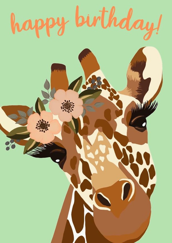 Giraffe birthday Birthday Card 17167 created by Hannah Wright
