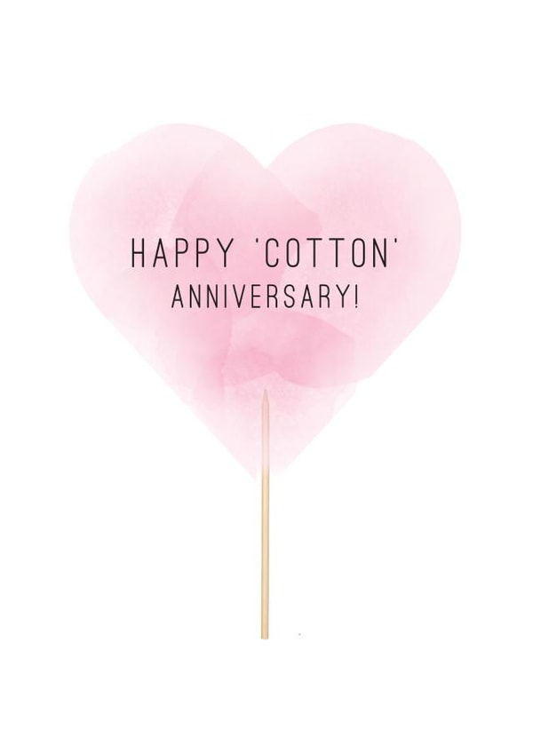 Pretty Cotton Candy Anniversary Card - Happy Cotton Anniversary created by Gillian Panter