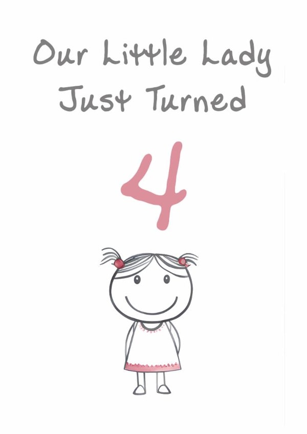 Cute Birthday Card - Little Lady - 4th created by @MisterDave