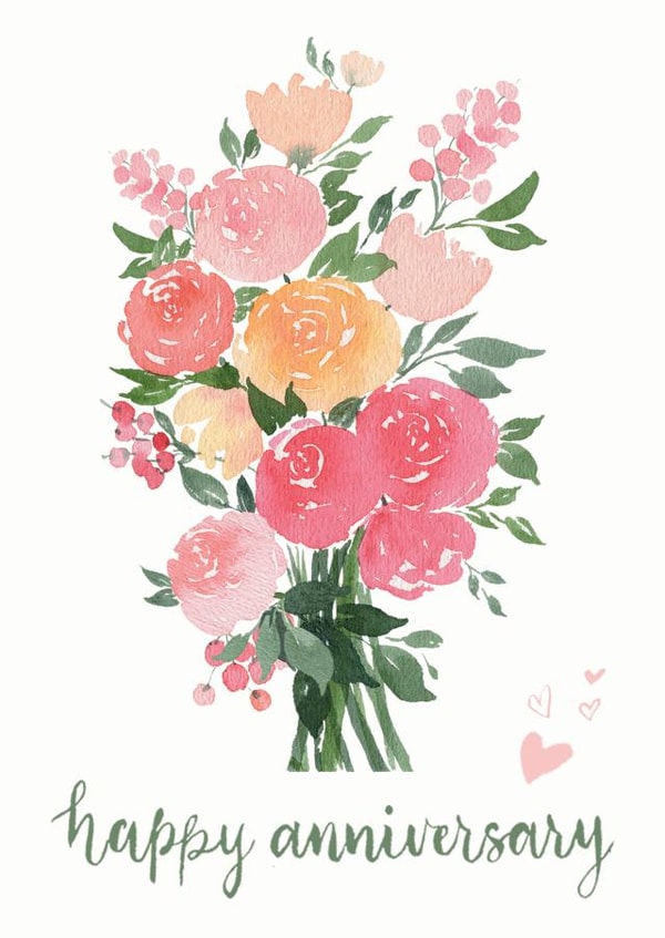 Classic Anniversary Card - Flower Bouquet - Happy Anniversary created by Teng Phei Yin