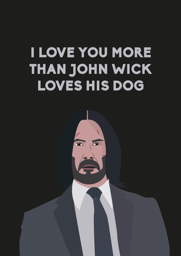 john wick dog Anniversary Card 14368 created by Rebeca Elen Lane