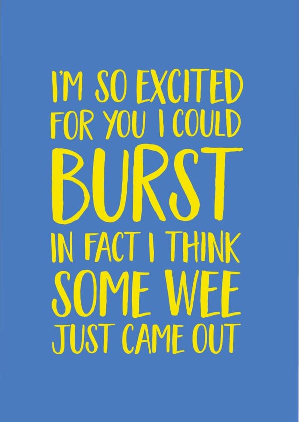 So excited for you I could burst Congratulations Card created by Elaine Miles