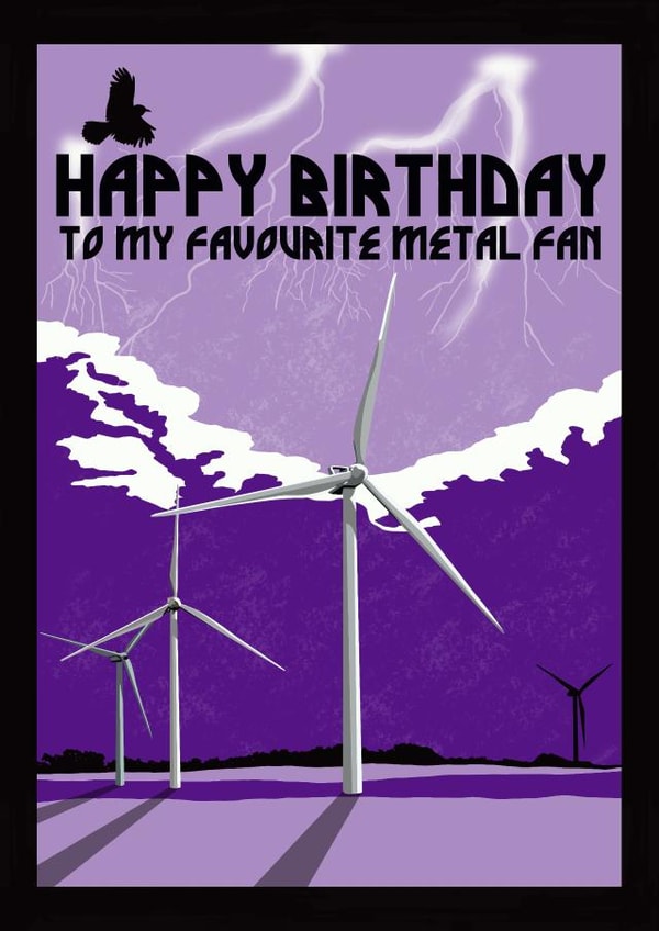 Heavy Metal Fan Birthday Card created by @katiehounsomeillustrator