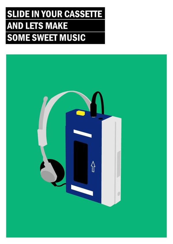 cassette make sweet music Anniversary Card 41011 created by The Little Willow Creative