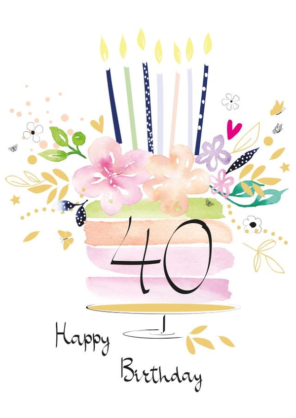40th Milestone Birthday Cake Card created by SABIVO Design by Sabina