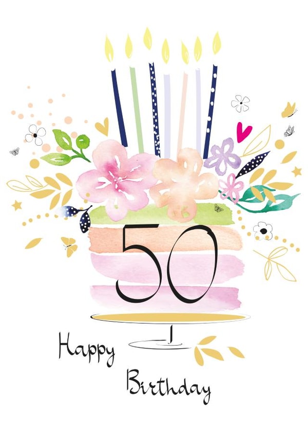 50th Milestone Birthday Cake Card  created by SABIVO Design by Sabina