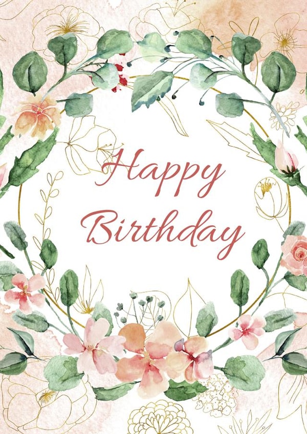 floral wreath Birthday Card 18742 created by Georgia White