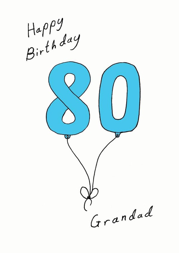 80th 80 Birthday Card 7084 created by A Ray of Sunshine Cards